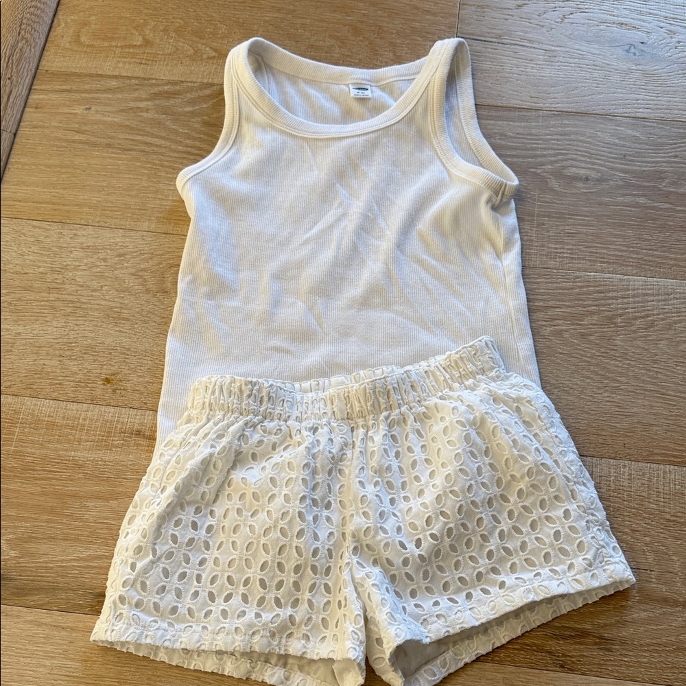 Crewcuts White Eyelet Kids Shorts